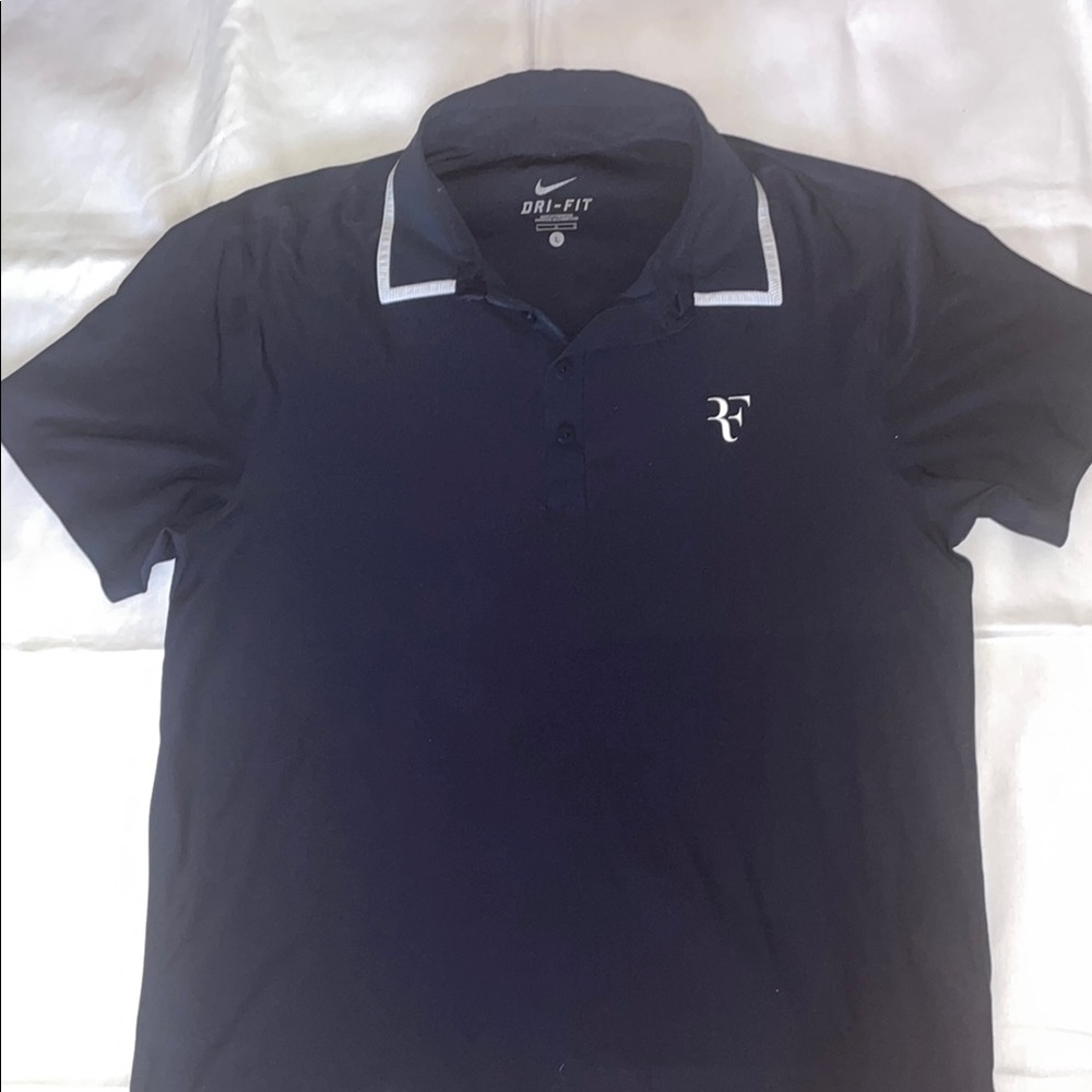 NIKE ROGER FEDERER RF 2010 US OPEN NYC TENNIS POLO SHIRT SIZE MENS LARGE